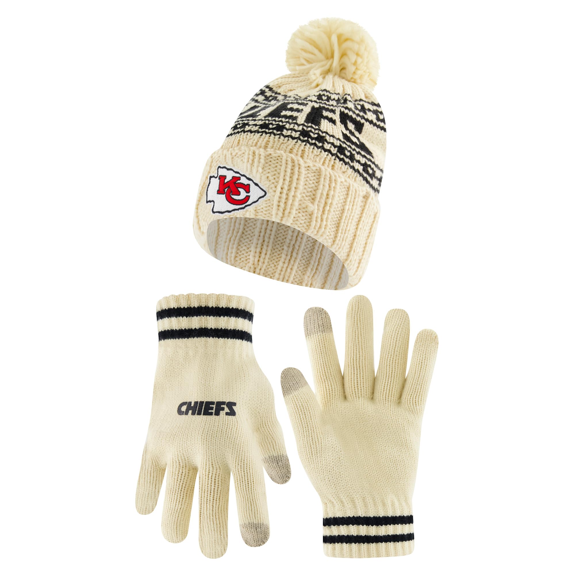 Youth NFL Winter Beanie & Gloves - Super Soft Cable Knit for Cold Weather Games