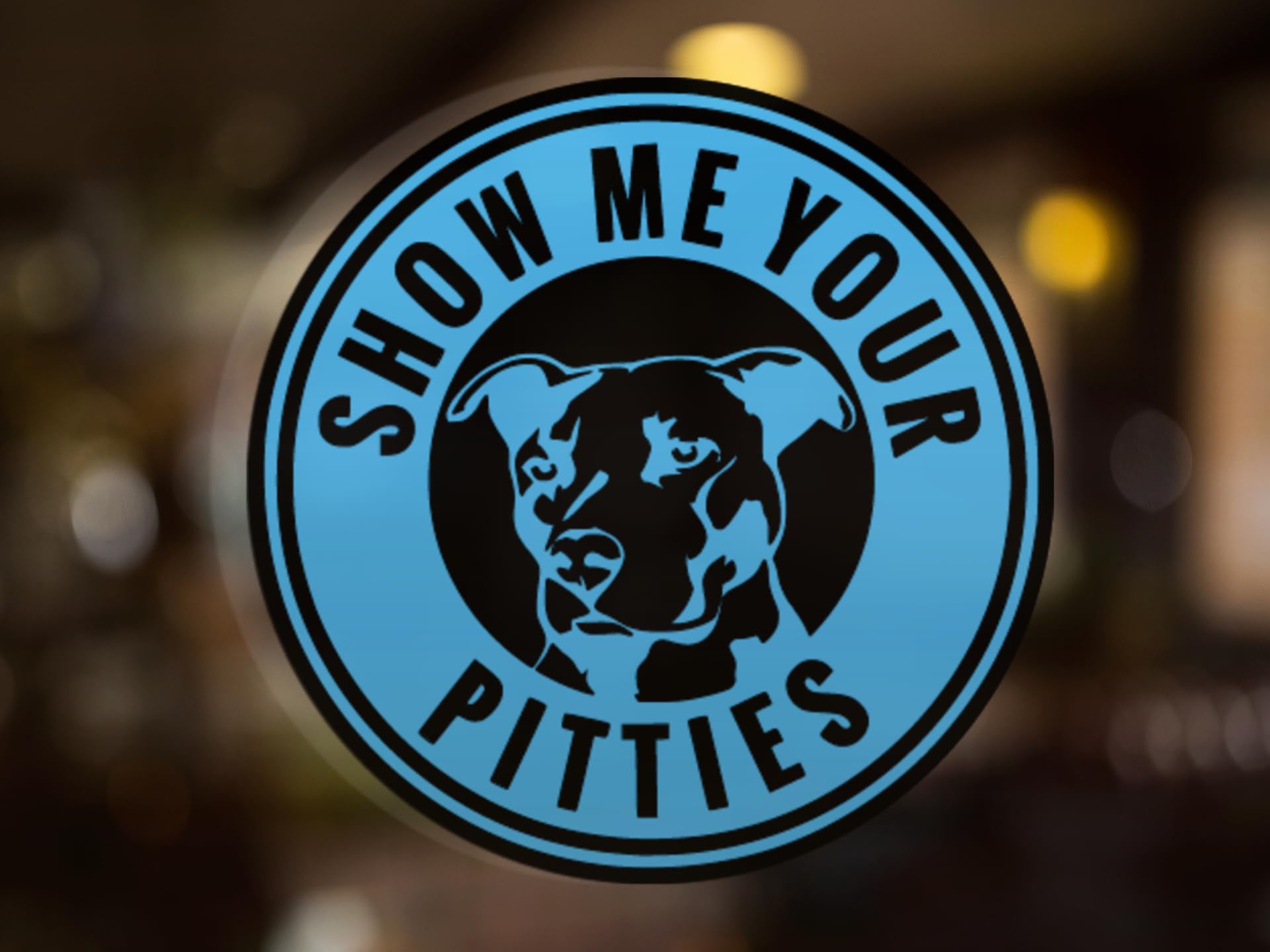 Pitbull Show Me Your Pitties Vinyl Decal Sticker - Light Blue 5.5x5.5 Inches - Waterproof Car, Truck, Wall, Van, Window & Laptop Sticker - Perfect for Pet Lovers & Pitbull Fans - KCD1836LBL