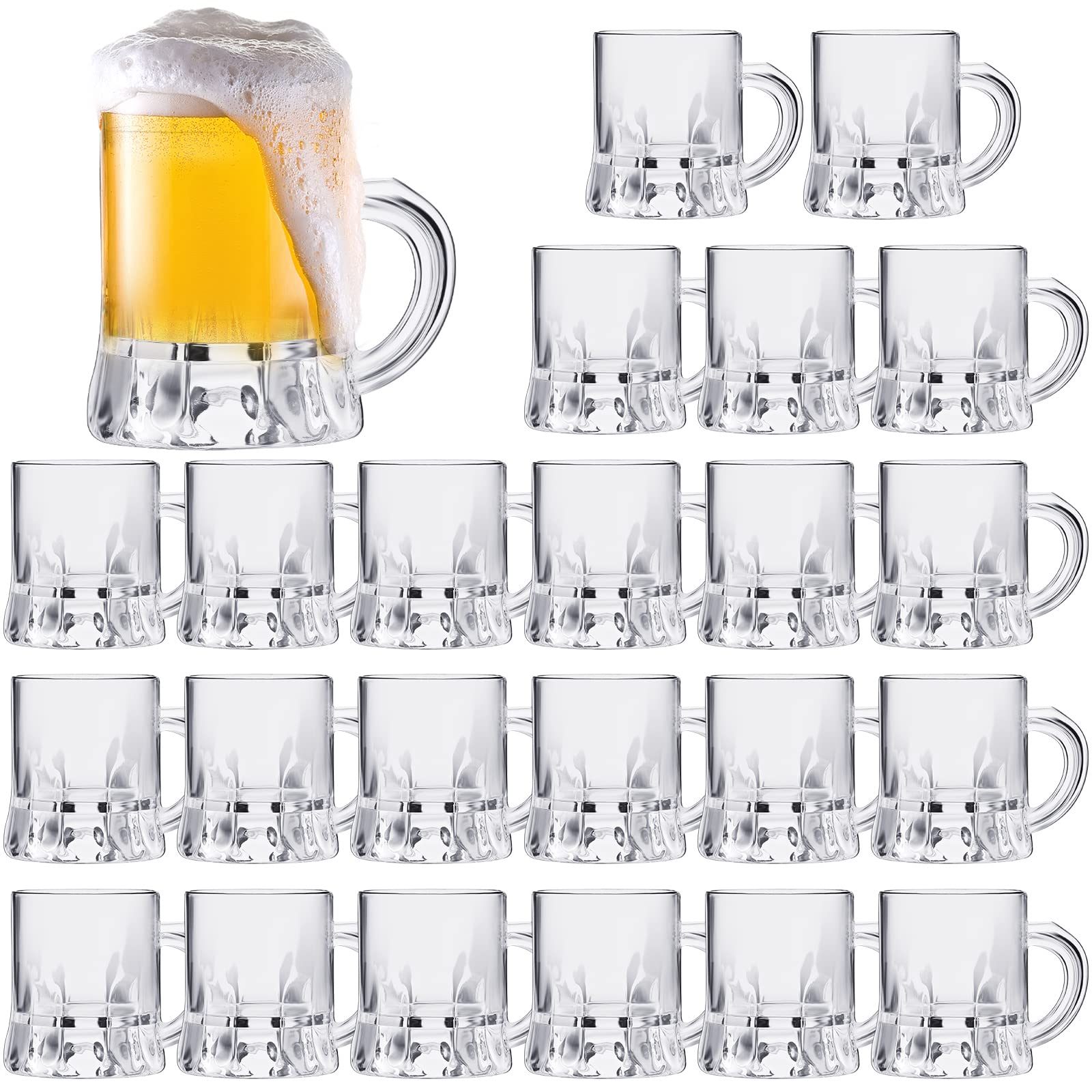 1 oz Clear Plastic Shot Glasses - 24-Piece Set for Beer, Juice & Tasting - Perfect for Parties, Beer Festivals & Home Bar Use