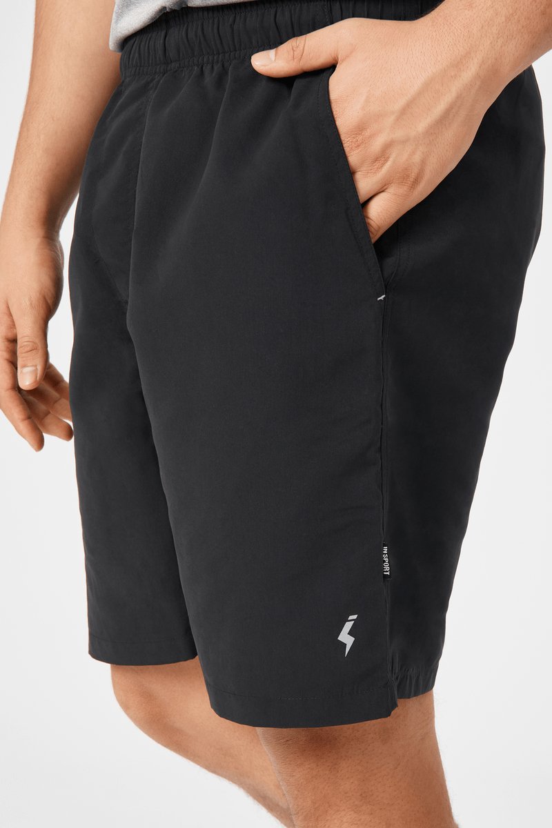 INSPORT Men's Miami Black Running Shorts - Lightweight Breathable Athletic Shorts for Men - Perfect for Running, Gym, and Outdoor Workouts