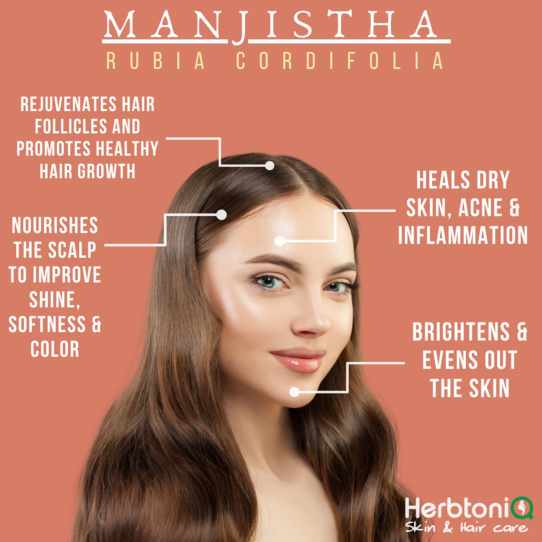 HerbtoniQ 100% Organic Natural Hibiscus and Manjistha Powder for Hair Growth & Scalp Care - Anti Hair Fall Treatment, 300g - Perfect for DIY Hair Masks & Ayurvedic Hair Care Routine