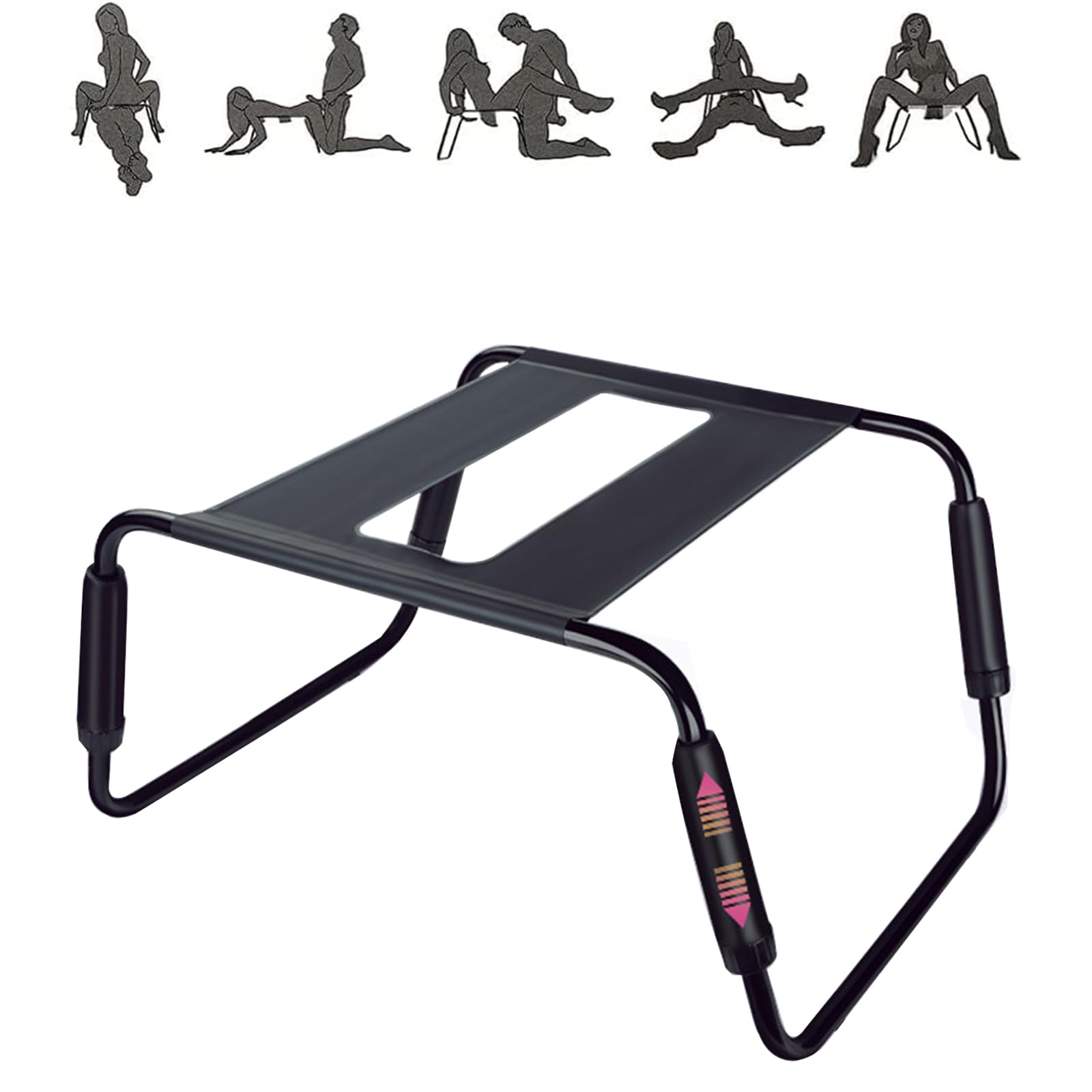 Adjustable Folding Position Assist Chair - Portable Couples Mount Stool with Elastic Support - 300 lbs Weight Capacity for Bedroom & Bathroom - Perfect for Elderly Care, Pregnancy Support & Mobility Assistance (Model A385)