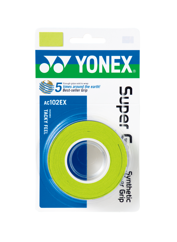 Yonex AC102EX 3 Super Grap Badminton Grip - 3 Wraps | Premium Sweat Absorbent Overgrip for Badminton, Tennis & Squash Rackets | Improves Comfort & Control During Play