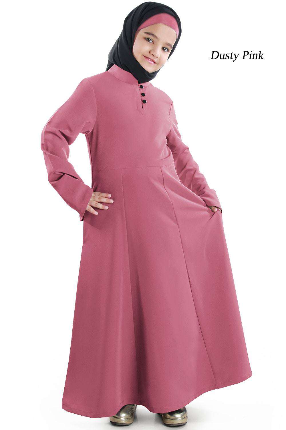 Shadha Girls Islamic Abaya Dress for Kids - Modest Muslim Prayer Outfit for School, Mosque & Special Occasions