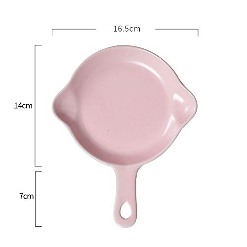 6 Inch Matte Ceramic Baking Dish with Handle - Round & Square Oven Safe Plates for Steak, Pasta, Salad | Microwave & Dishwasher Safe | Perfect for Dinner Parties, Holiday Meals & Everyday Use (Pink, Round)
