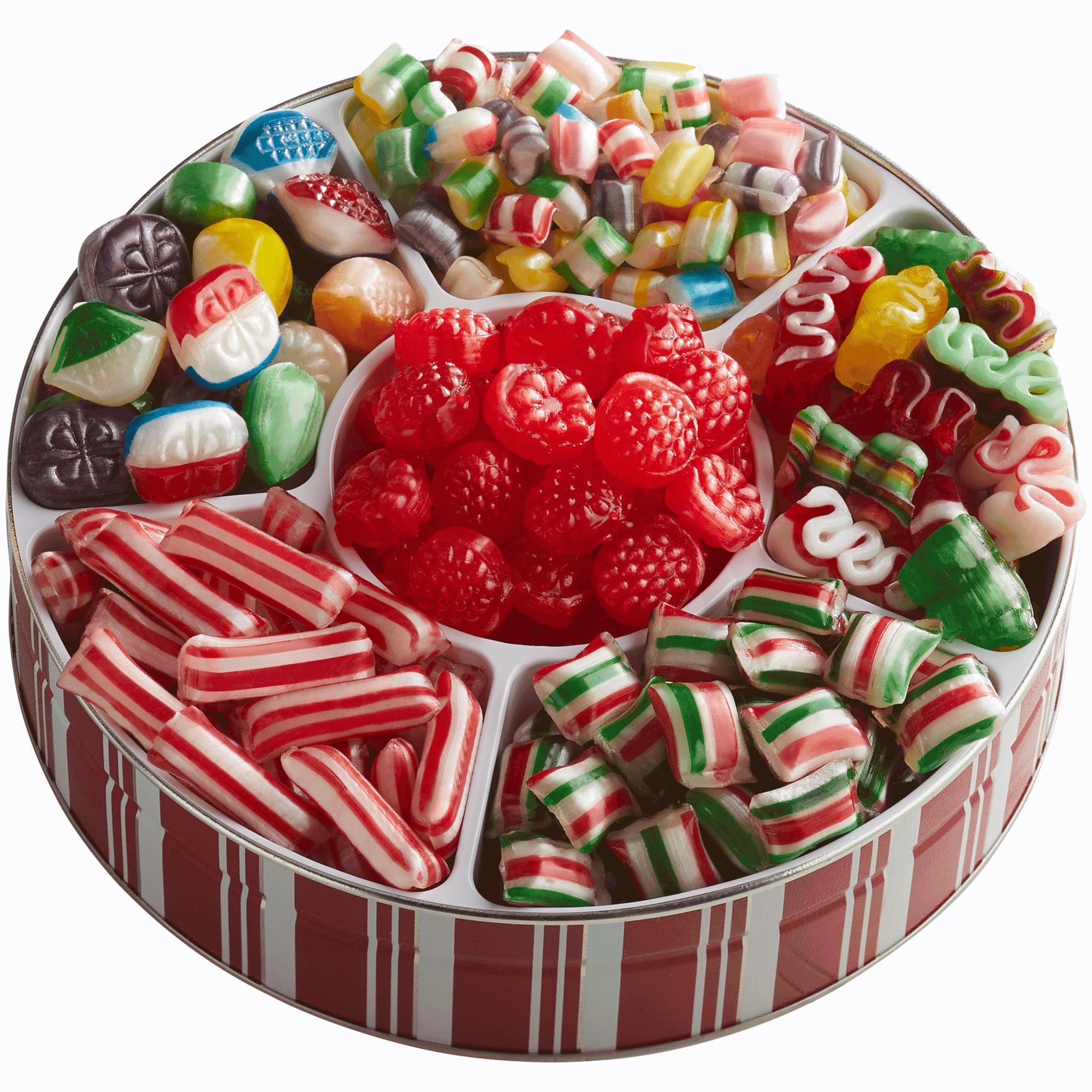 Swiss Colony Traditional Candy Tin - 1 lb. 14 oz. Old Fashioned Hard Candy Mix with Ribbon Candy & Candy Pillows | Holiday Gift Box for Christmas, Birthday & Special Occasions | Perfect for Office Treats, Party Favors & Home Decor