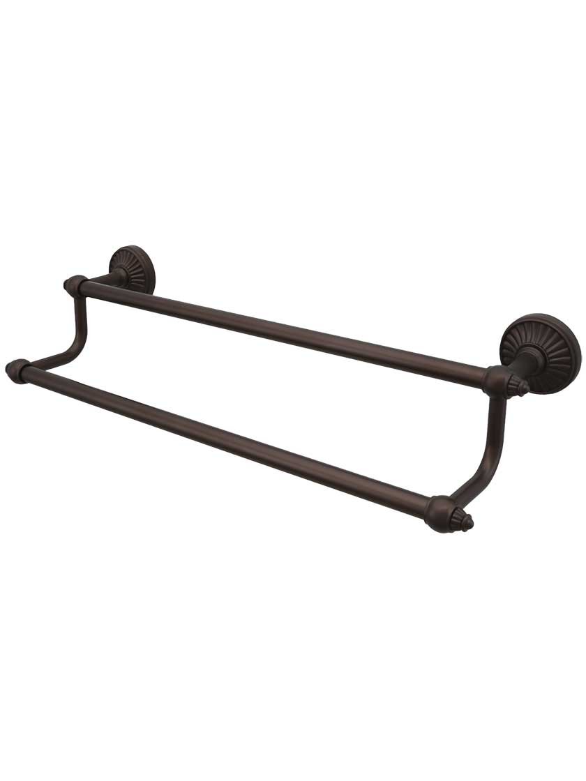 Top Knobs TUSC7ORB Tuscany Collection 18-Inch Double Towel Bar in Oil Rubbed Bronze - Perfect for Bathroom & Spa Decor