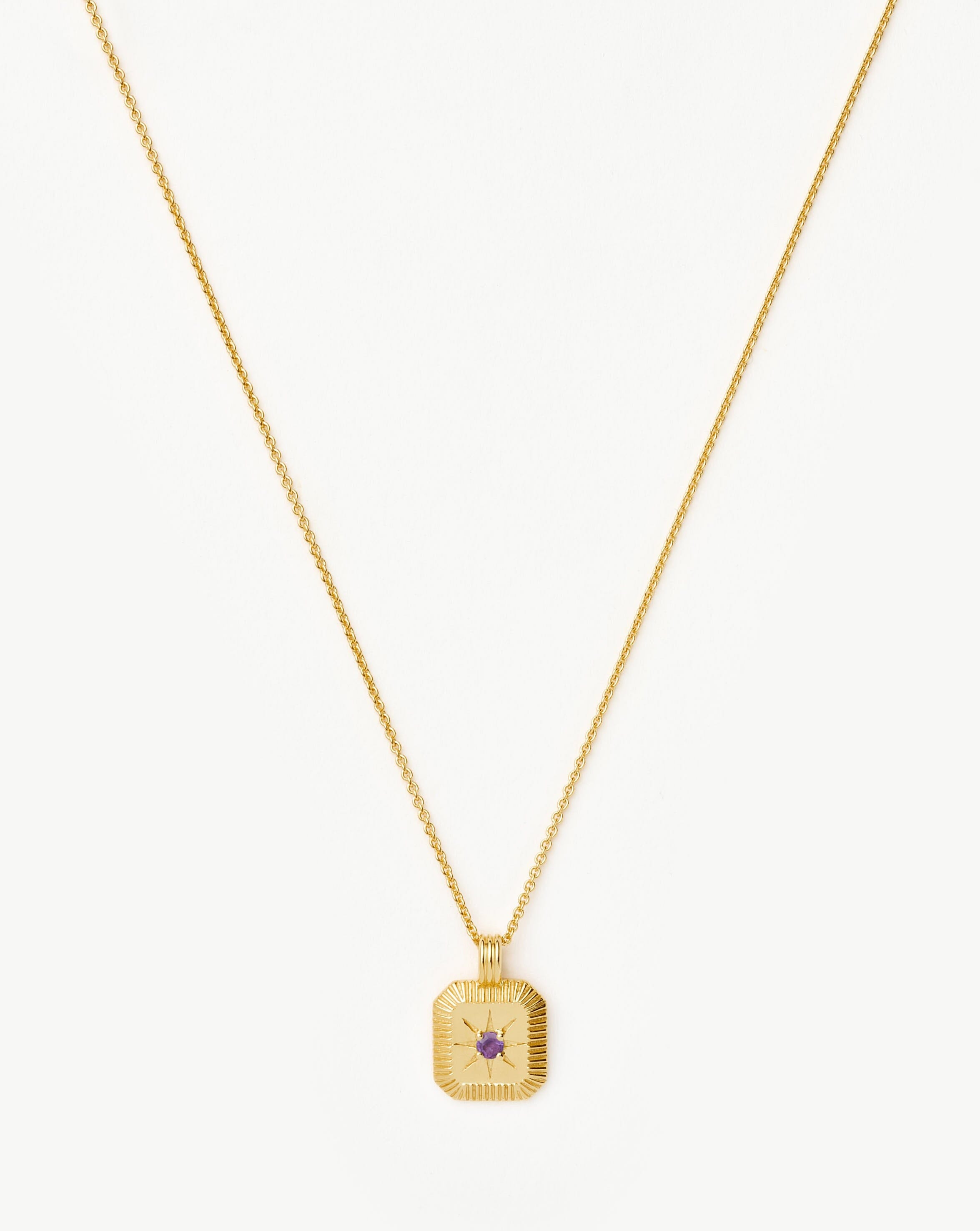 February Birthstone Pendant Necklace - 18k Gold Vermeil Amethyst Jewelry | Perfect Gift for Valentine's Day, Anniversary & Special Occasions