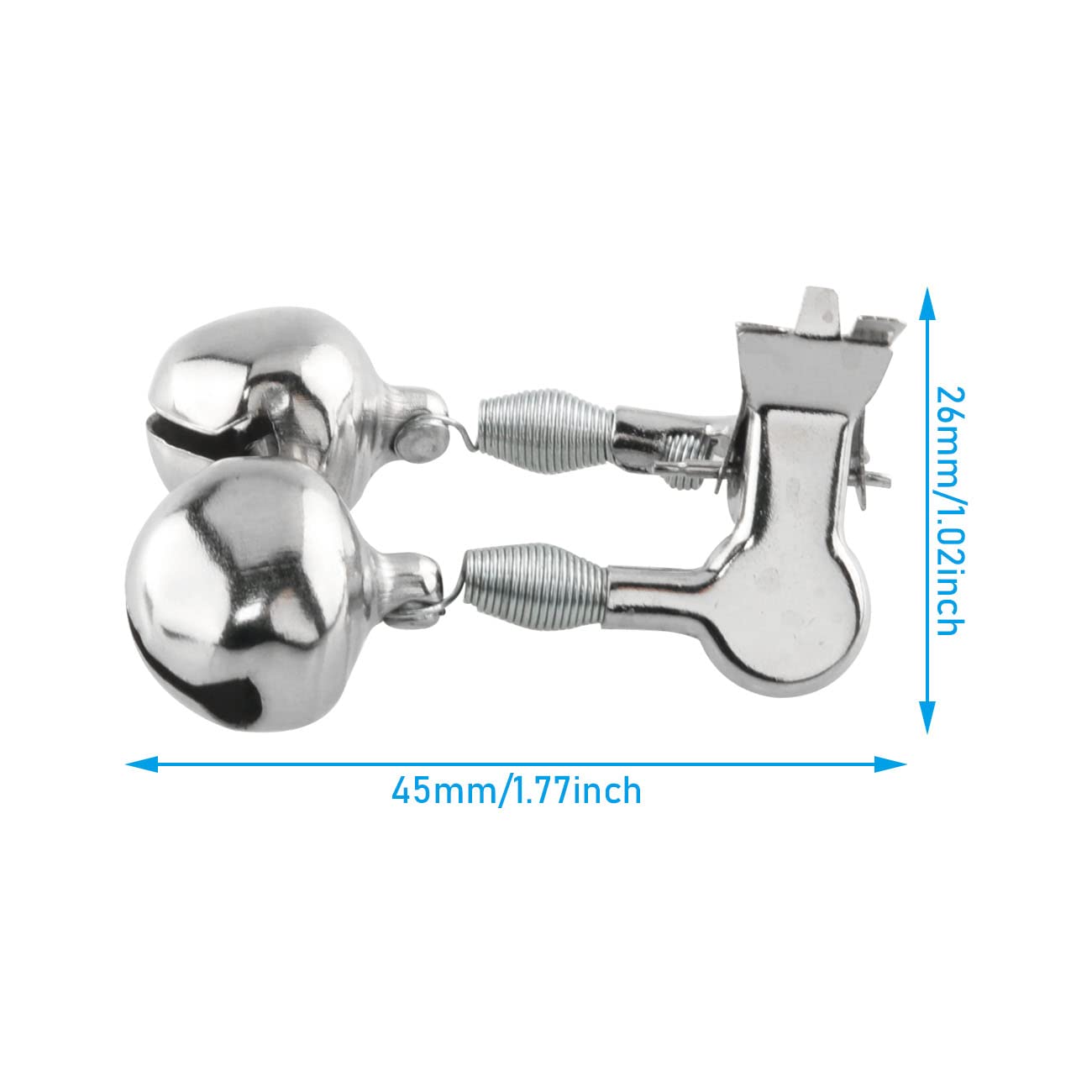 10pcs Metal Fishing Rod Alarm Bells - Double Bells Bite Indicators for Freshwater & Saltwater Fishing - Durable Silver Fishing Accessories for Night Fishing & Ice Fishing