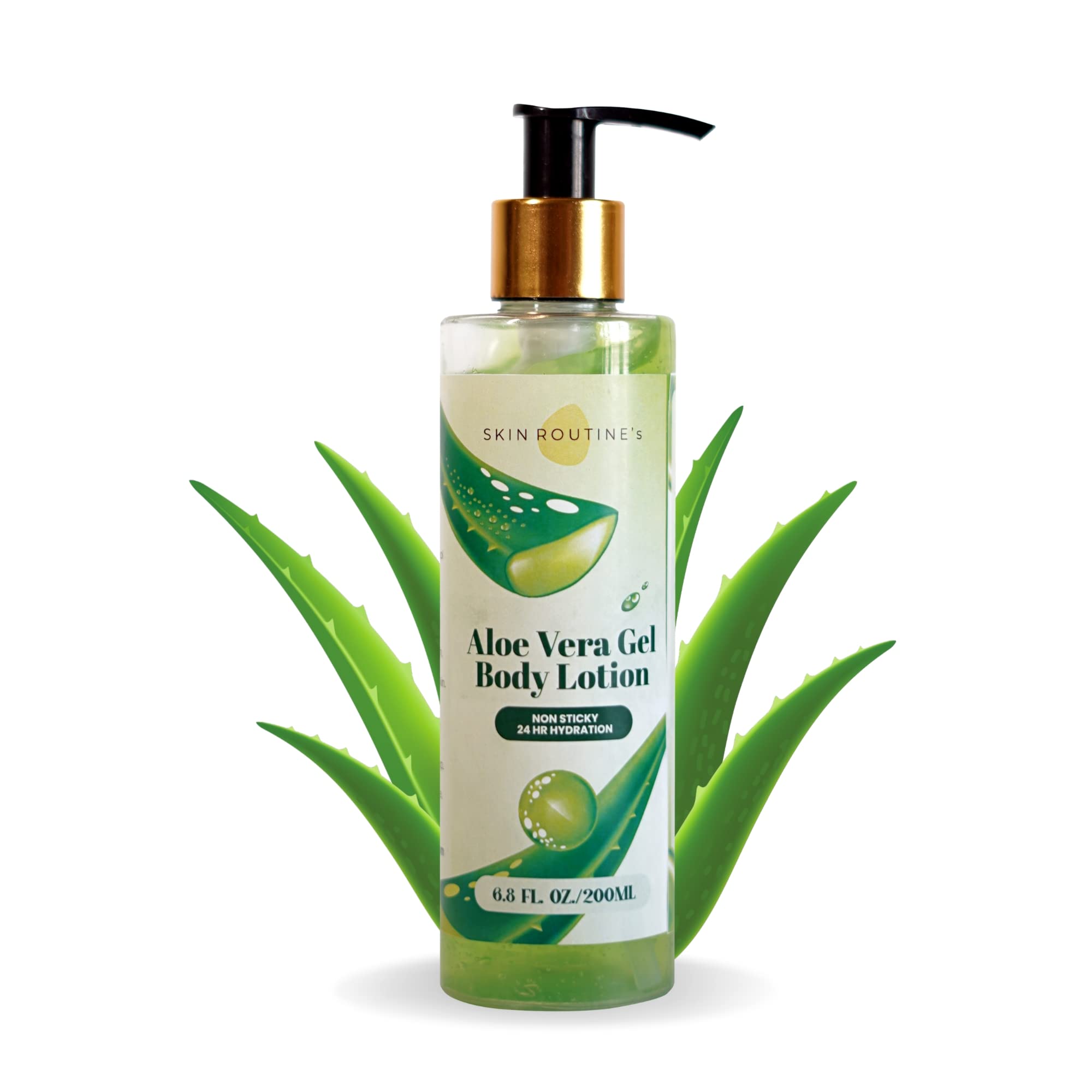 Pure Aloe Vera Gel Body Lotion with Aloe Extract | Hydrating Moisturizer for Dry Skin | Summer Skincare for Women & Men | 200ml | Perfect for After Sun Care & Daily Hydration