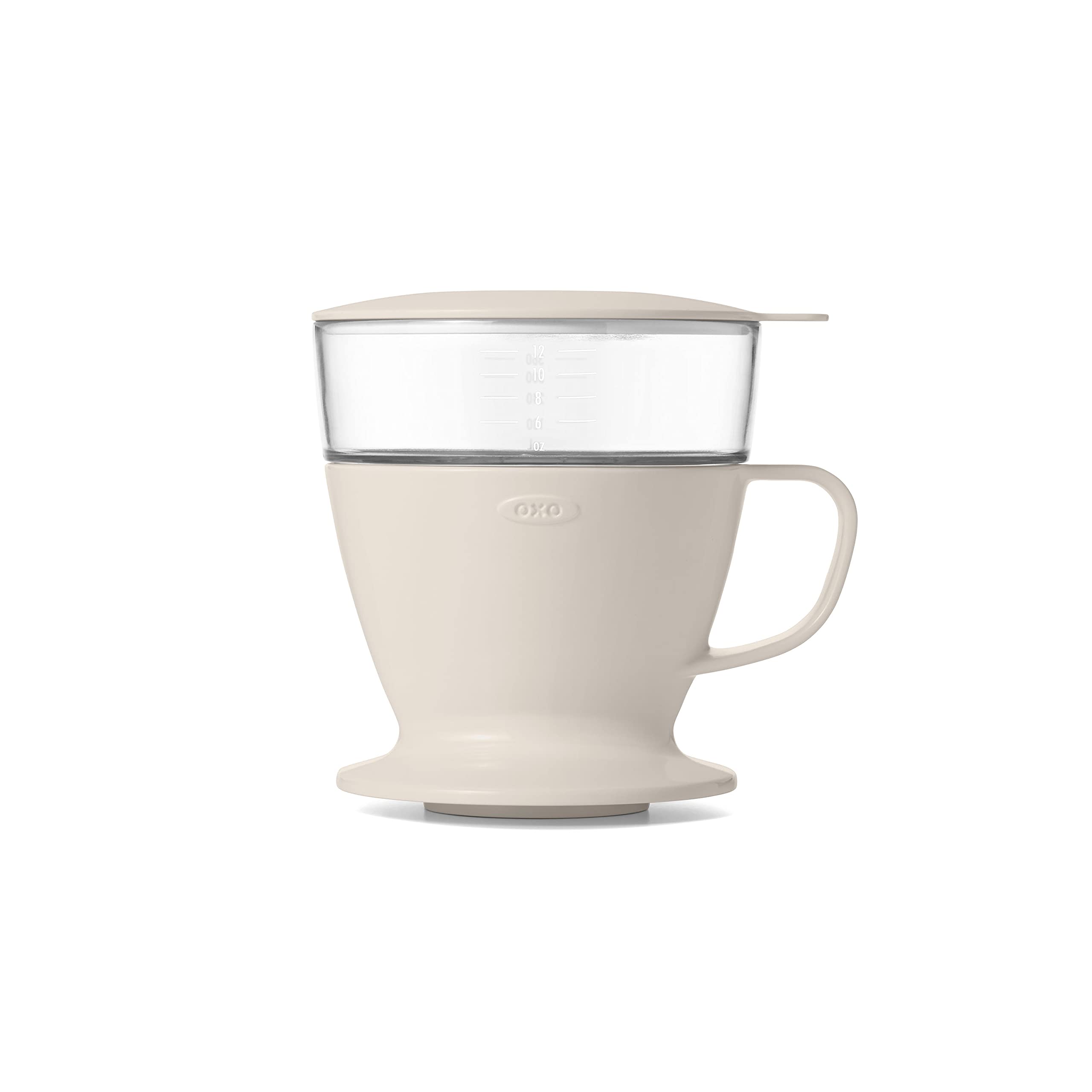 OXO Brew Single Serve Pour-Over Coffee Maker - 12 oz White Dripper for Home, Office & Travel | Perfect for Specialty Coffee Lovers & Minimalist Brewing