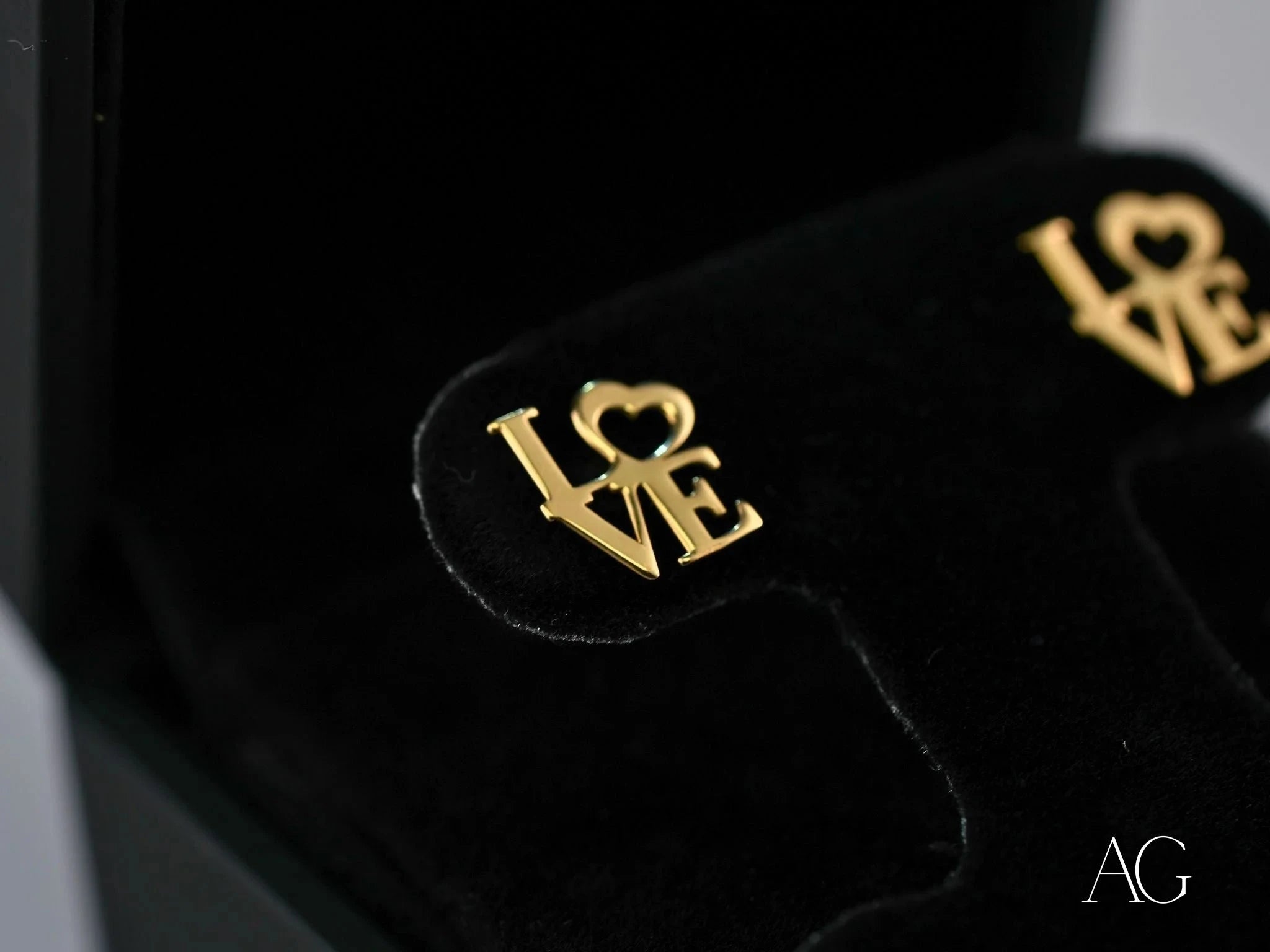 18K Gold LOVE Earrings for Women - Elegant & Luxurious Valentine's Day Gift - Perfect for Weddings, Anniversaries & Romantic Occasions