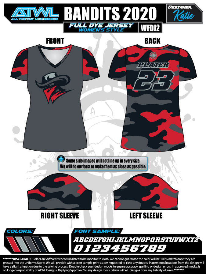 Bandits 9U 2020 Women's Full Dye Softball Jersey - Breathable & Moisture-Wicking for Games & Practice - Perfect for Tournaments & Team Sports