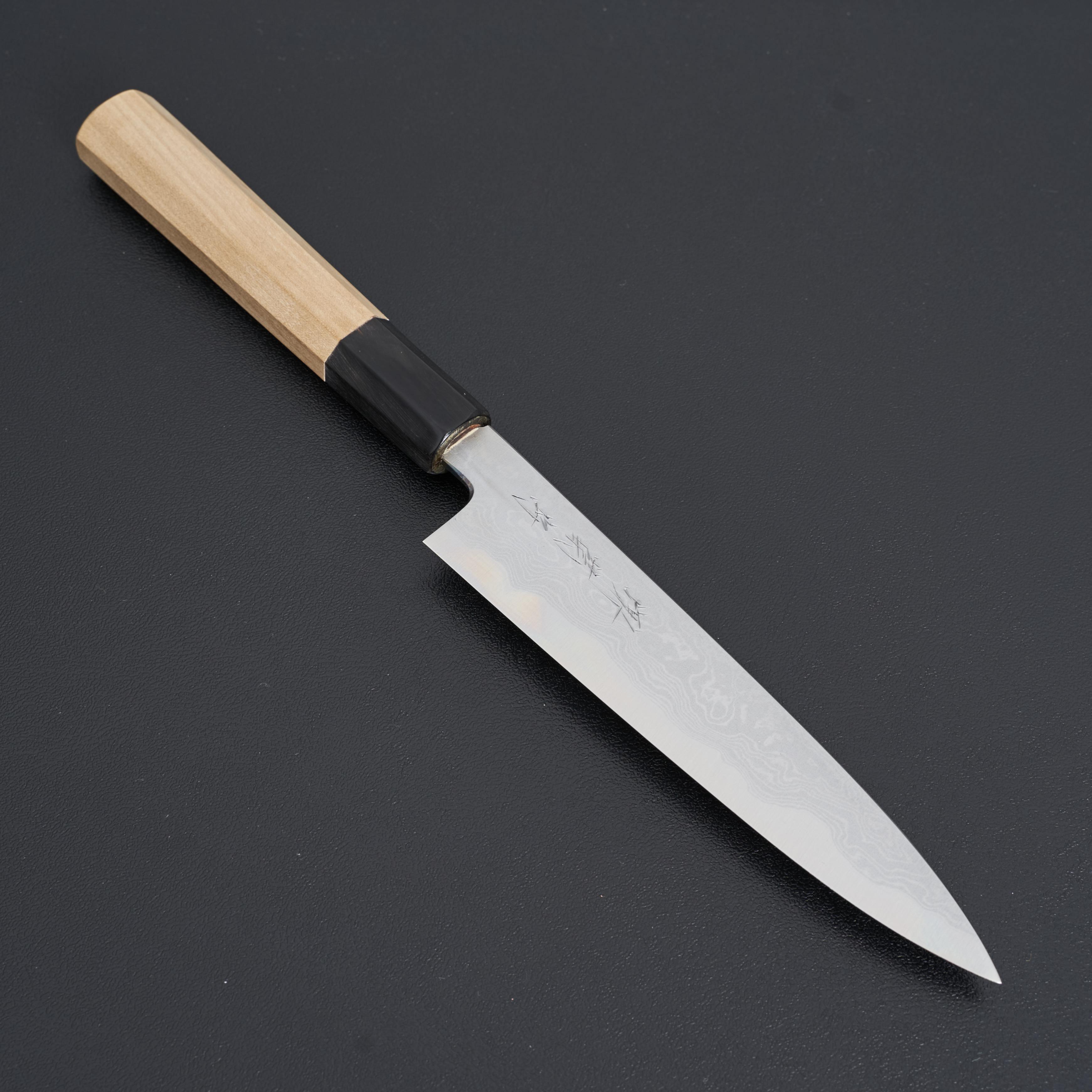 Kikumori Blue #1 Damascus Petty Knife 150mm (6 Inch) - Premium Japanese Kitchen Knife for Slicing, Peeling & Precision Cutting - Perfect for Chefs & Home Cooking