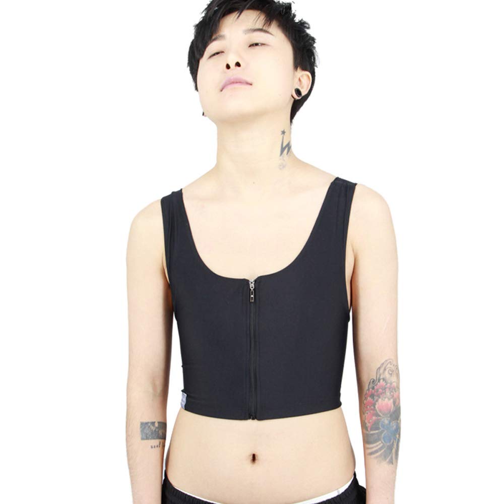 Breathable Seamless Zipper Chest Binder for FTM Transgender - Comfortable Compression Top for Tomboy & Lesbian - Perfect for Daily Wear, Workouts, and Gender Affirming Clothing