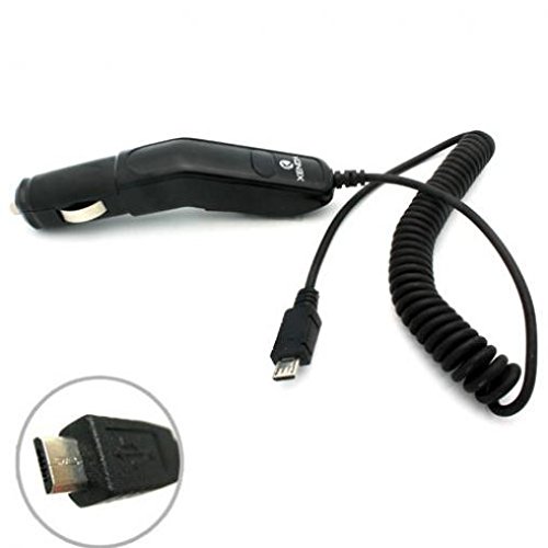 Motorola Moto G5S Plus Car Charger - 2.4A Fast Charging DC Power Adapter with 3ft Coiled Micro USB Cable (Black) - Perfect for Road Trips & Commuting