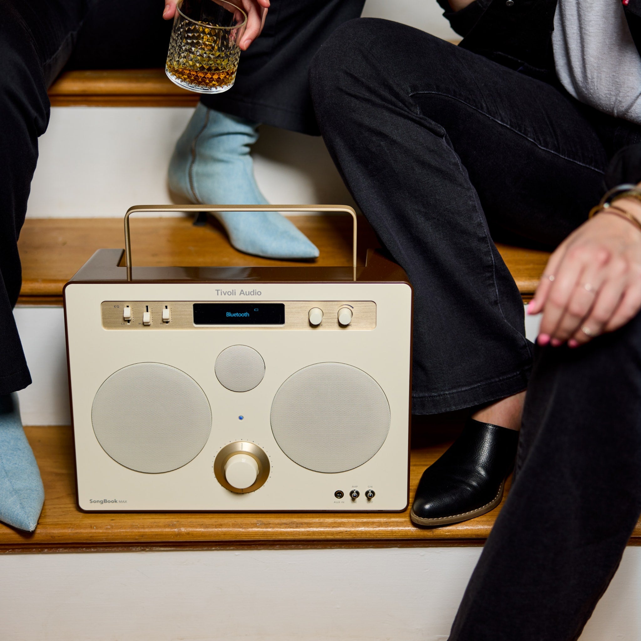TIVOLI AUDIO Songbook Premium Wireless Bluetooth Speaker - High-Quality Sound System in Cream/Brown | Perfect for Home, Office & Outdoor Use