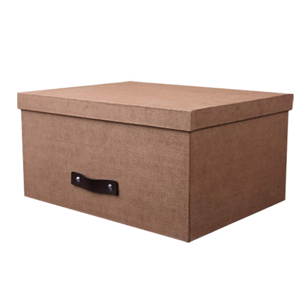 Brown Storage Box with Cover - Organize Office Files, Books, Wardrobe & Clothes | Perfect for Home, Office & Dorm Organization