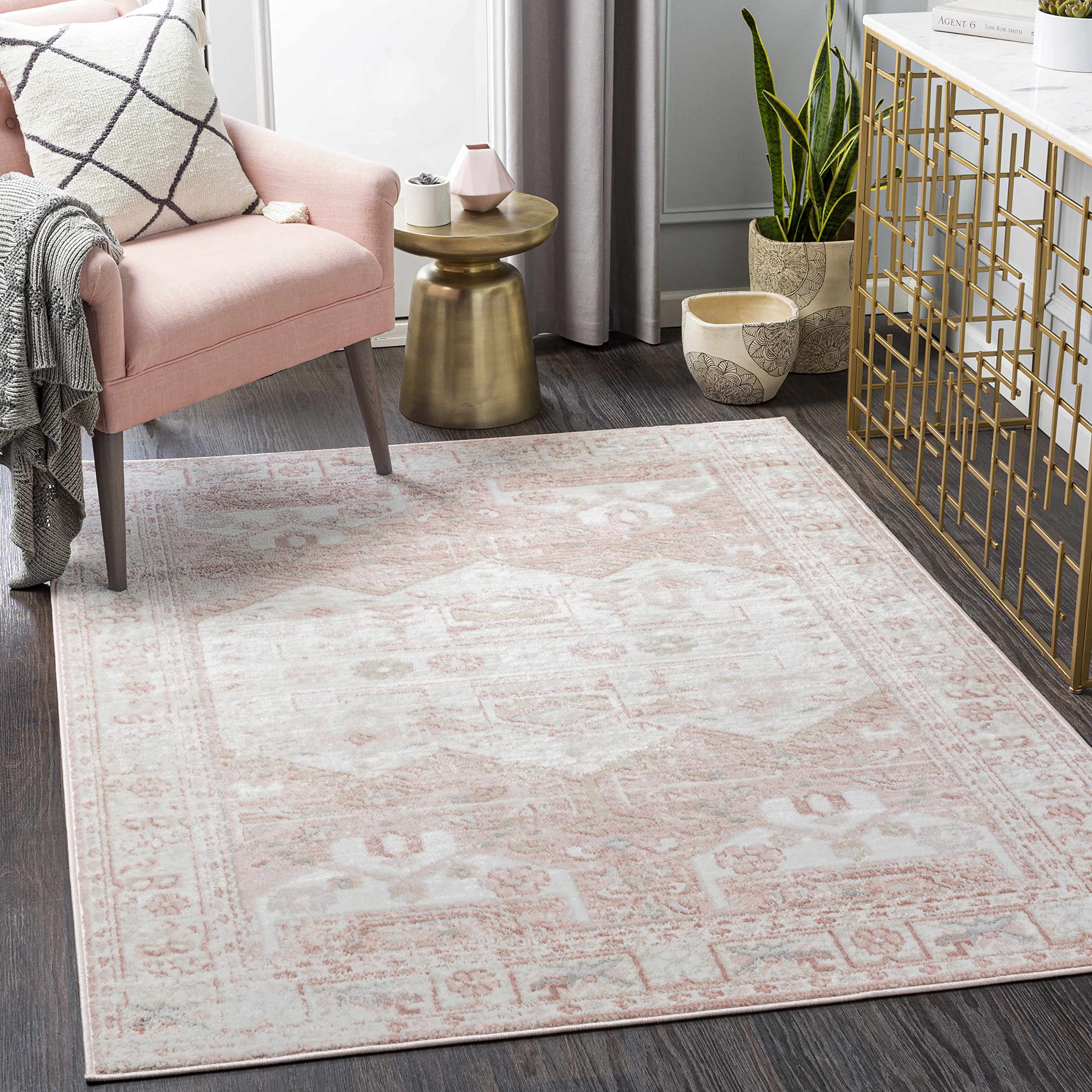 Premium Hauteloom Kendal Traditional Beige & Gray Area Rug 7'9