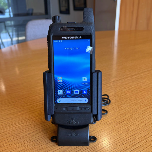 Motorola Evolve LTE Handheld Car Cradle - Secure Mount for Police & Commercial Vehicles | No Antenna Connection | Durable In-Vehicle Charging Holder for Law Enforcement & Fleet Use