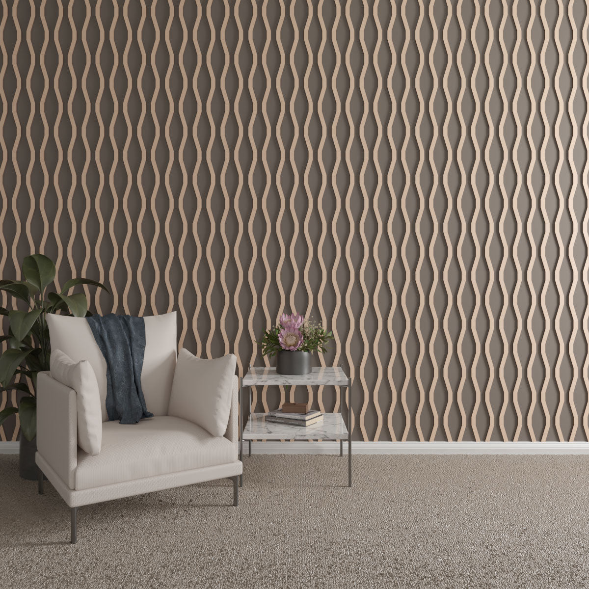 Adjustable Wood Slat Wall Kit - Yukon Modern Acoustic Panel for Home & Office Decor - DIY Room Divider & Soundproofing Solution