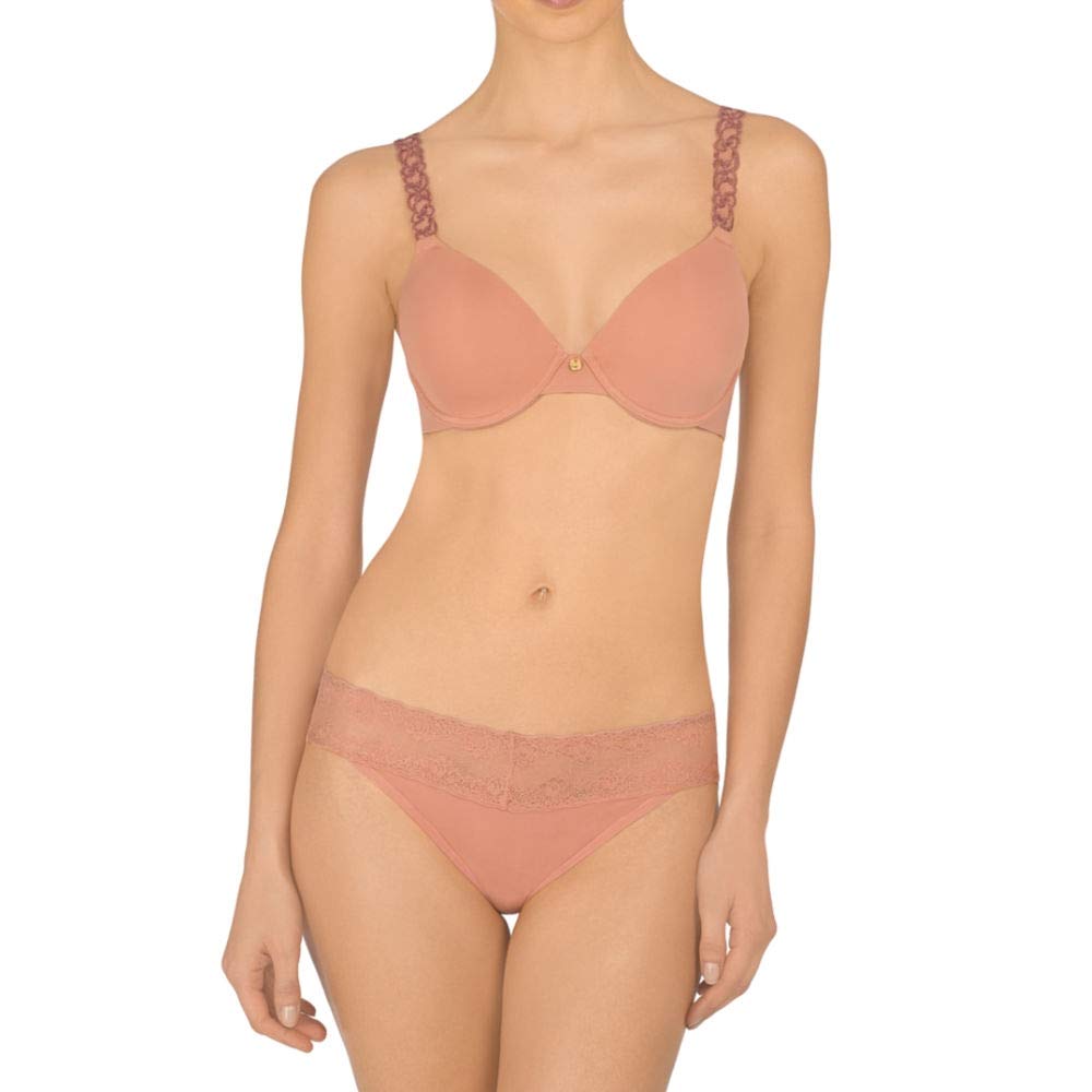Natori Women's Pure Luxe Custom Coverage Contour Bra - Seamless Underwire Support for Everyday Comfort | Perfect for Work, Yoga & Lounge Wear