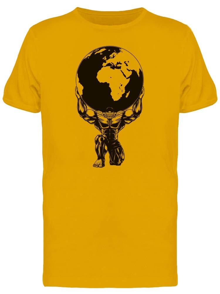 Bodybuilder Lifting Earth Graphic T-Shirt for Men - Gym Workout & Bodybuilding Apparel - Perfect for Weightlifting, Fitness Training & Casual Wear