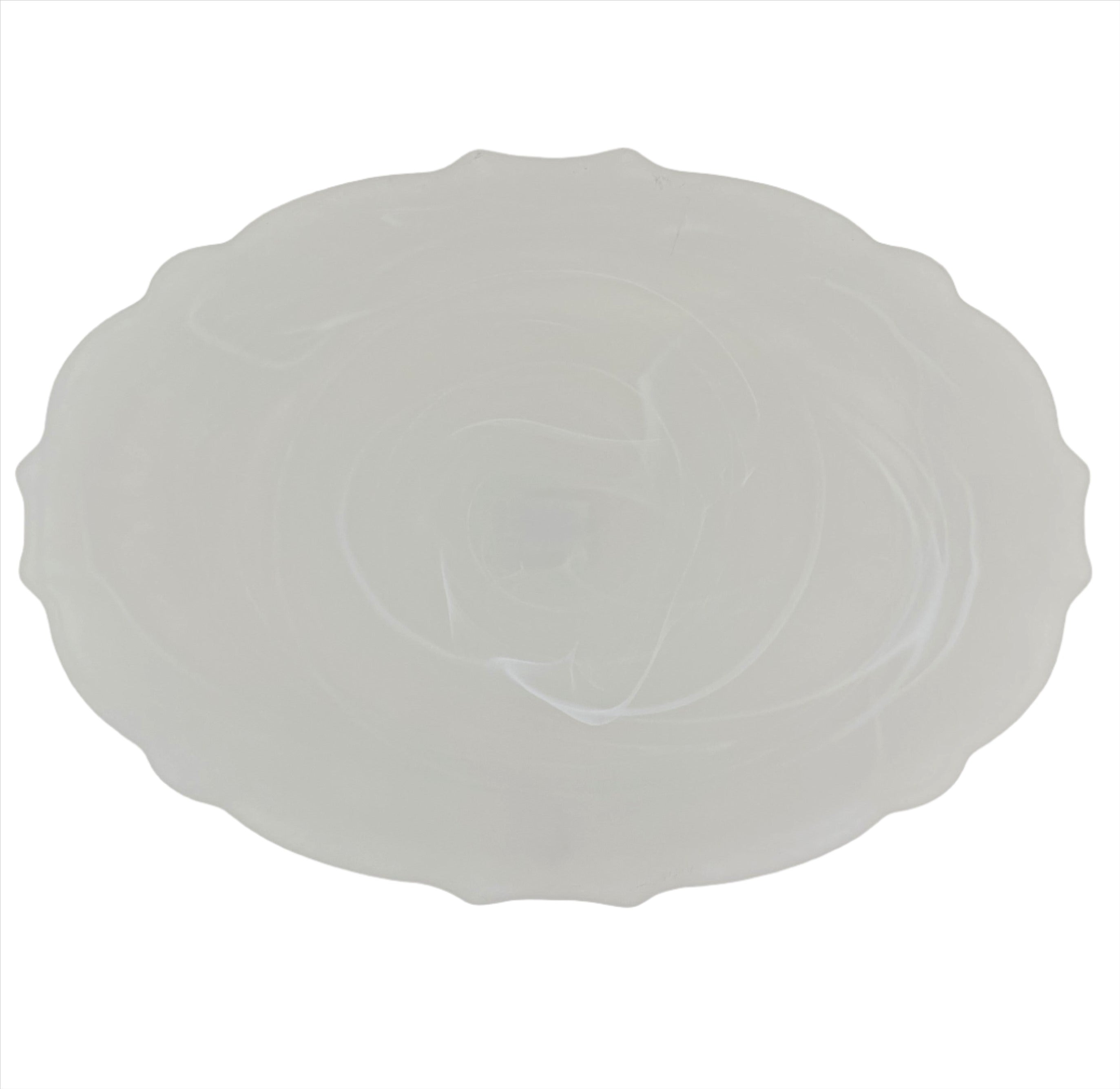 14-Piece Frosted Glass Plate Set - Elegant Oval Serving Plates for Dinner Parties, Desserts & Entertaining - Durable & Stylish Tableware for Home & Restaurant Use