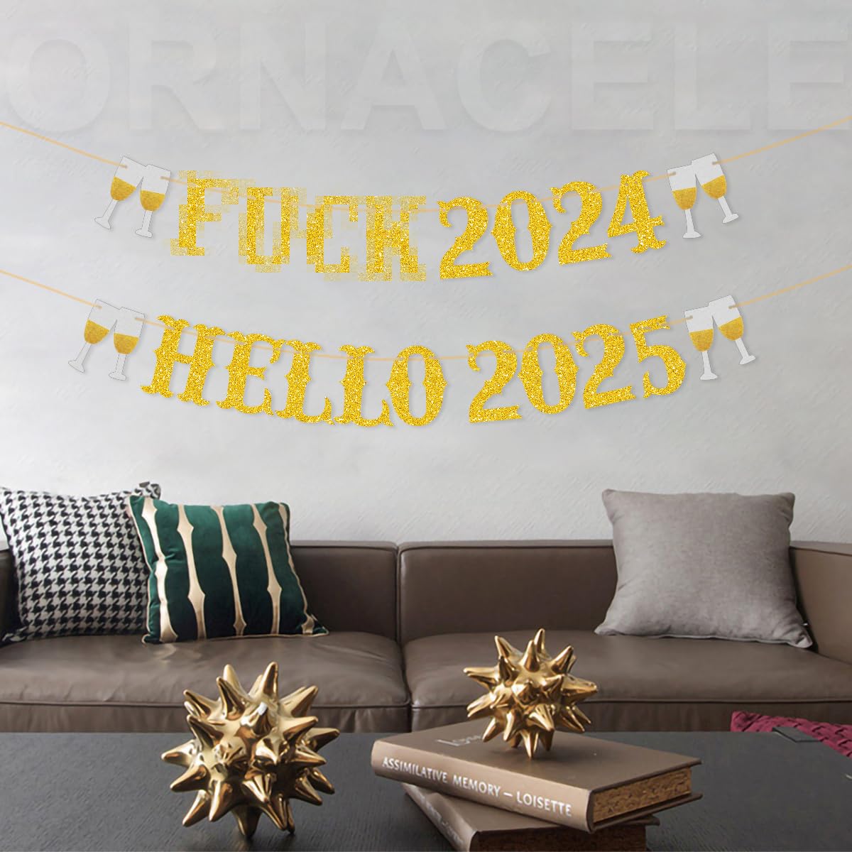 Happy New Year Banner 2025 - NYE Party Decorations, New Year's Eve Sign & Party Supplies for 2025 Celebrations | Perfect for Home, Office & New Year Countdown Events