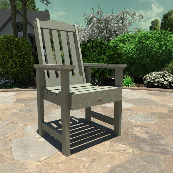 Eco-Friendly Recycled Plastic Outdoor Dining Armchair - Durable & Weather-Resistant Patio Chair for Garden, Deck, and Poolside Use