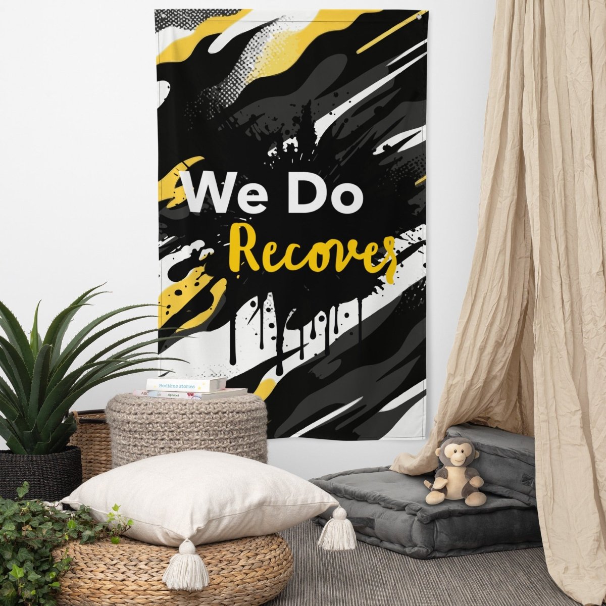 We Do Recover - Inspirational Recovery Flag for Addiction & Mental Health Awareness - Perfect for AA Meetings, Sober Living Homes & Support Groups