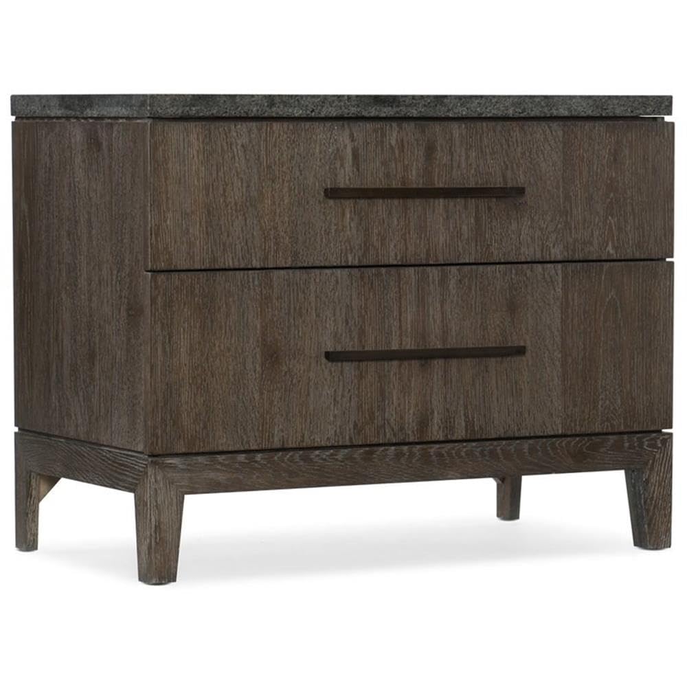Hooker Furniture Miramar Aventura San Marcos Nightstand with Stone Top - Elegant Bedroom Side Table for Master Bedroom, Guest Room, or Apartment