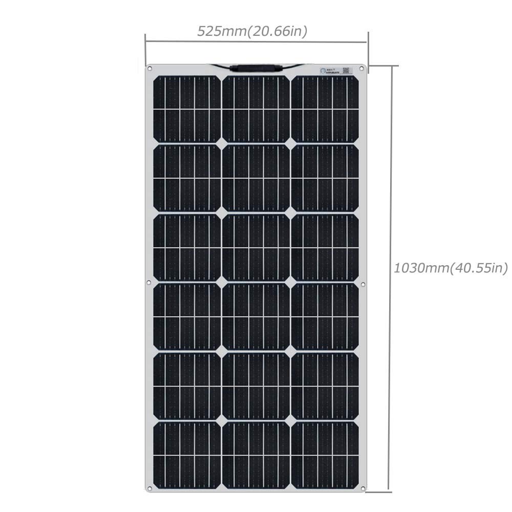 100W 12V Monocrystalline Flexible Solar Panel - Portable Solar Charger for RV, Boat, Van, Cabin, Car & Trailer | Off-Grid Power Solution | Weatherproof & Lightweight Design | Perfect for Camping, Road Trips & Emergency Power Backup (White)