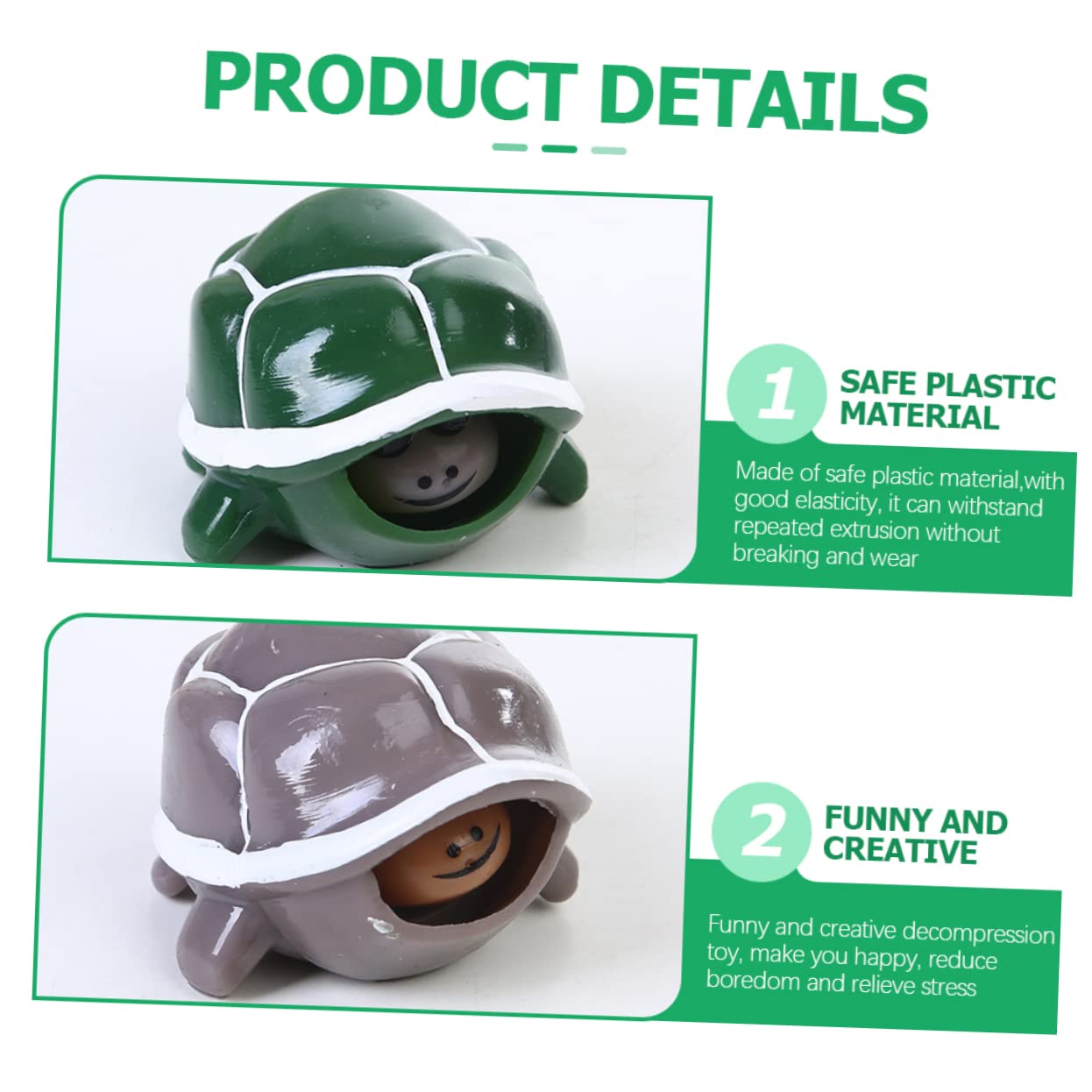 HOMFAMINI 3 Pack Mini Turtle Squeeze Toys - Stress Relief Fidget Toys for Kids & Adults, Cute Sensory Toys for Autism & Anxiety Relief - Perfect for Classroom, Office & Travel Use