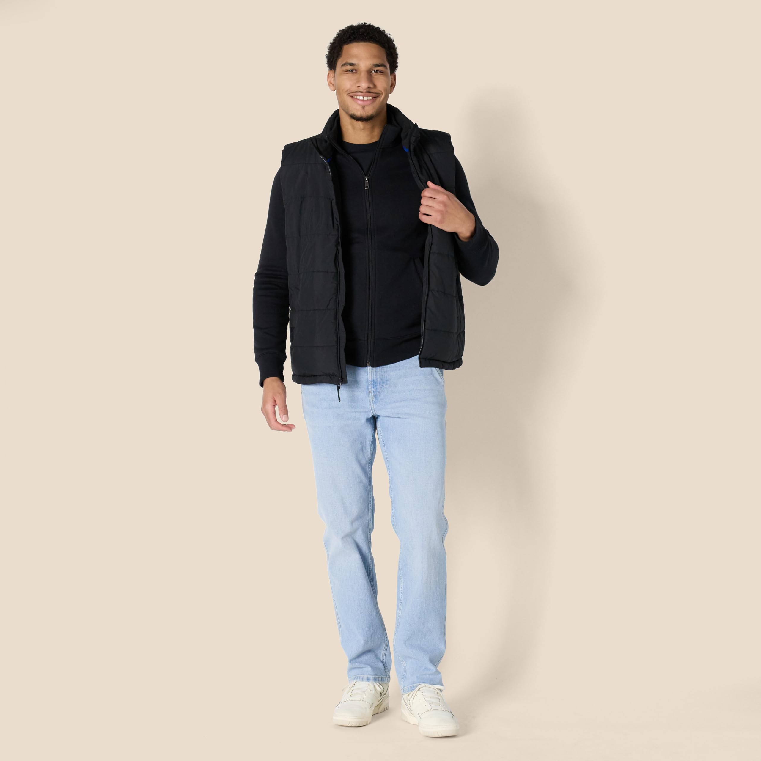 Amazon Essentials Men's Fleece Mock Neck Zip-Up Sweatshirt | Warm Winter Pullover for Casual Wear, Outdoor Activities & Layering