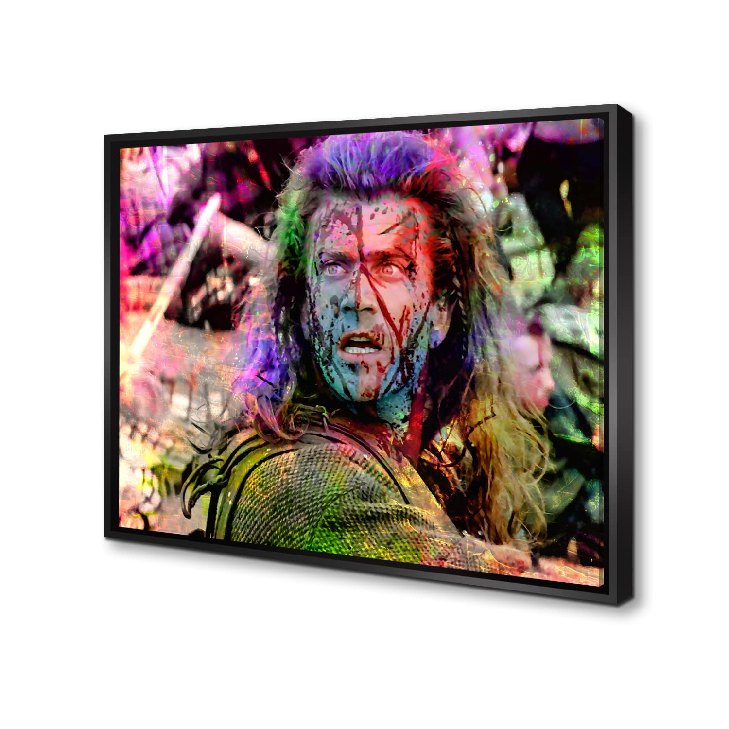 Braveheart Movie Canvas Wall Art - Multicolor Effect Wooden Framed Print (30x40 Inches) | Home Theater, Office & Bedroom Decor | Floating Frame Movie Poster for Film Lovers