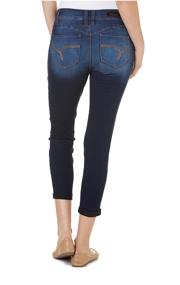 YMI Royalty Women's WBB Cuffed Crop Jeans - High Waist Distressed Denim Pants for Casual Outfits & Streetwear Fashion