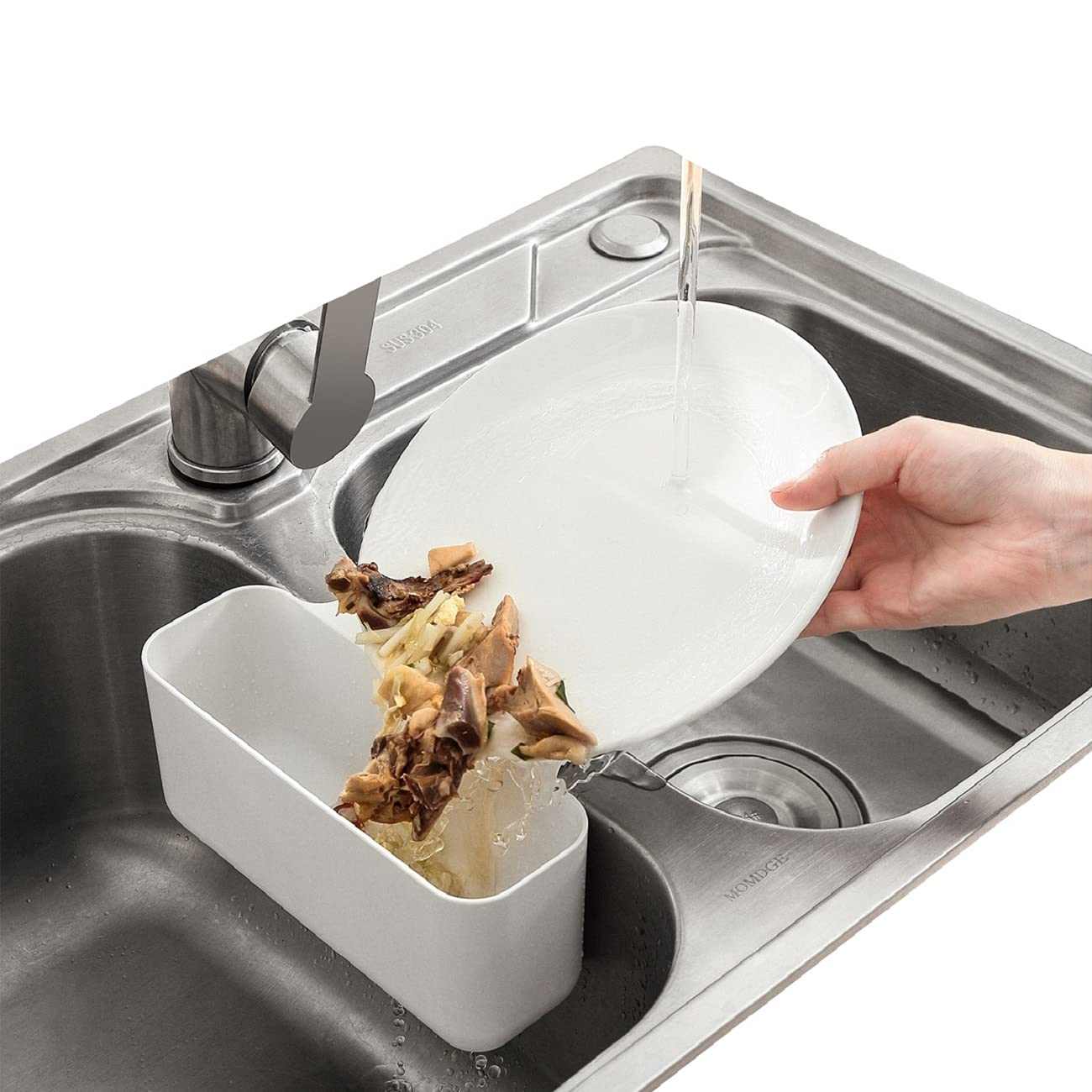 Stainless Steel Sink Drain Strainer Basket - Heavy Duty Kitchen Food Waste Catcher, Leftover Filter with Triangle Corner Design for Easy Installation | Perfect for Kitchen Sink, Bathroom, RV & Camper Use