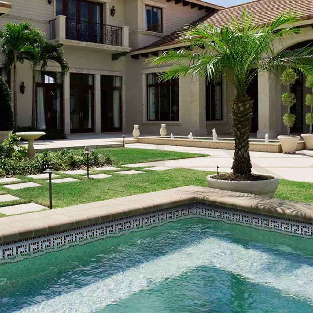 Blue and White 5/8x5/8 Glass Pool Waterline Tile - Premium Mosaic Swimming Pool Tile for Backsplash, Spa, and Bathroom Decor