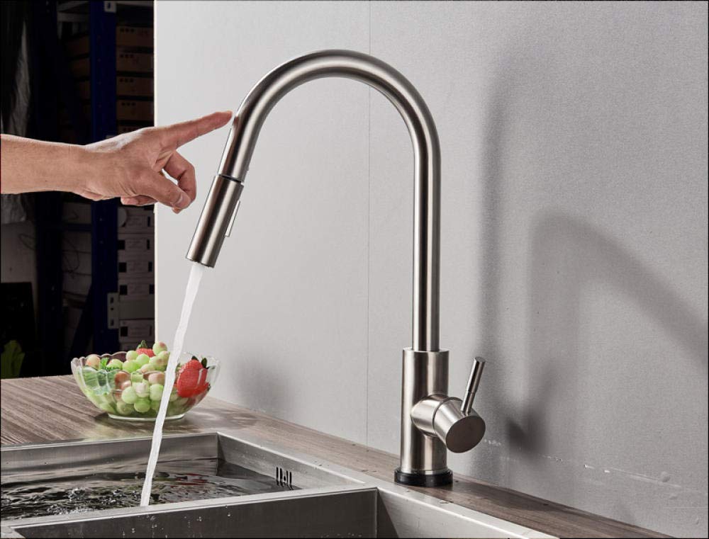 **Touch Sensor Kitchen Faucet with Pull-Out Spray - Sensitive Touch Control, Modern Mixer Tap for Easy Cooking & Dishwashing**    **Perfect for Busy Kitchens, Restaurants, and Home Chefs - Effortless One-Touch Operation & Water-Saving Design**