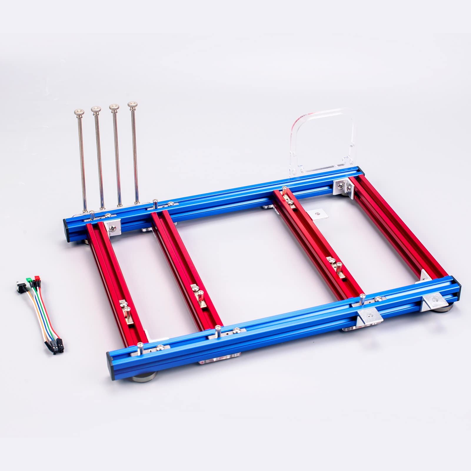 DIY MATX Computer Motherboard Case Rack - Aluminum Open Air Chassis Bracket for Creative PC Builds | Excellent Heat Dissipation (Blue/Red) | Perfect for Gaming Rigs, Mining Rigs & Custom PC Workstations