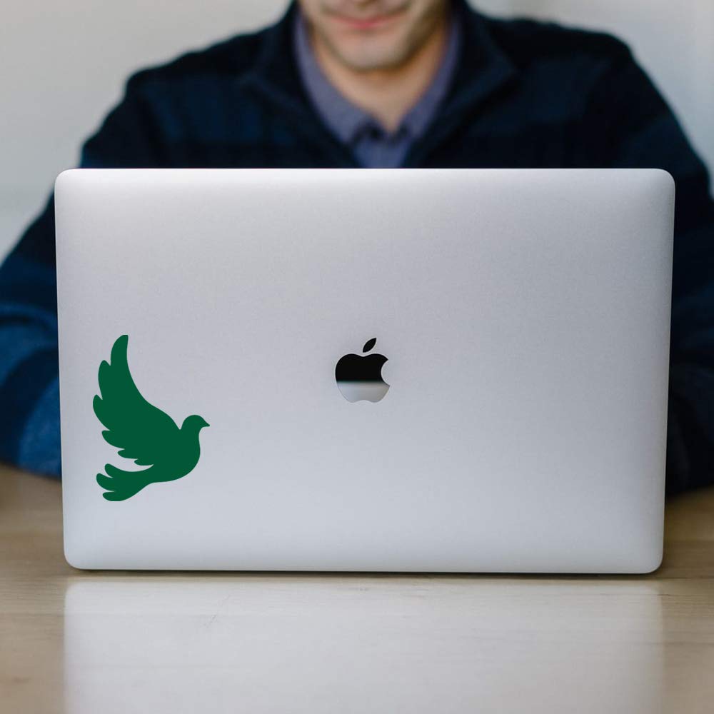 Premium Waterproof Vinyl Decal Stickers - Set of 2 Dove Silhouette (Green) for Laptop, Phone, Helmet, Car Window, Bumper, Mug, Cup, Door & Wall Decoration - Perfect for DIY Home Decor, Personalizing Gadgets & Vehicle Customization