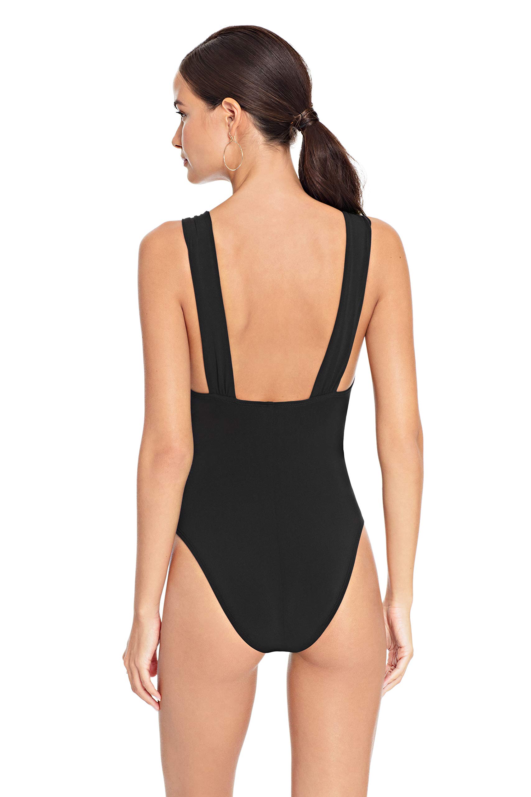 Robin Piccone Women's Kate Plunge One Piece Swimsuit - Sexy High Cut Bathing Suit for Beach & Pool - Perfect for Vacation, Swimwear & Summer Fashion