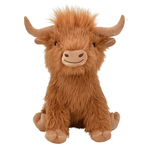 Multipet Highland Cow Plush Dog Toy - Soft & Durable Chew Toy for Small & Medium Dogs - Perfect for Playtime, Training & Cuddling