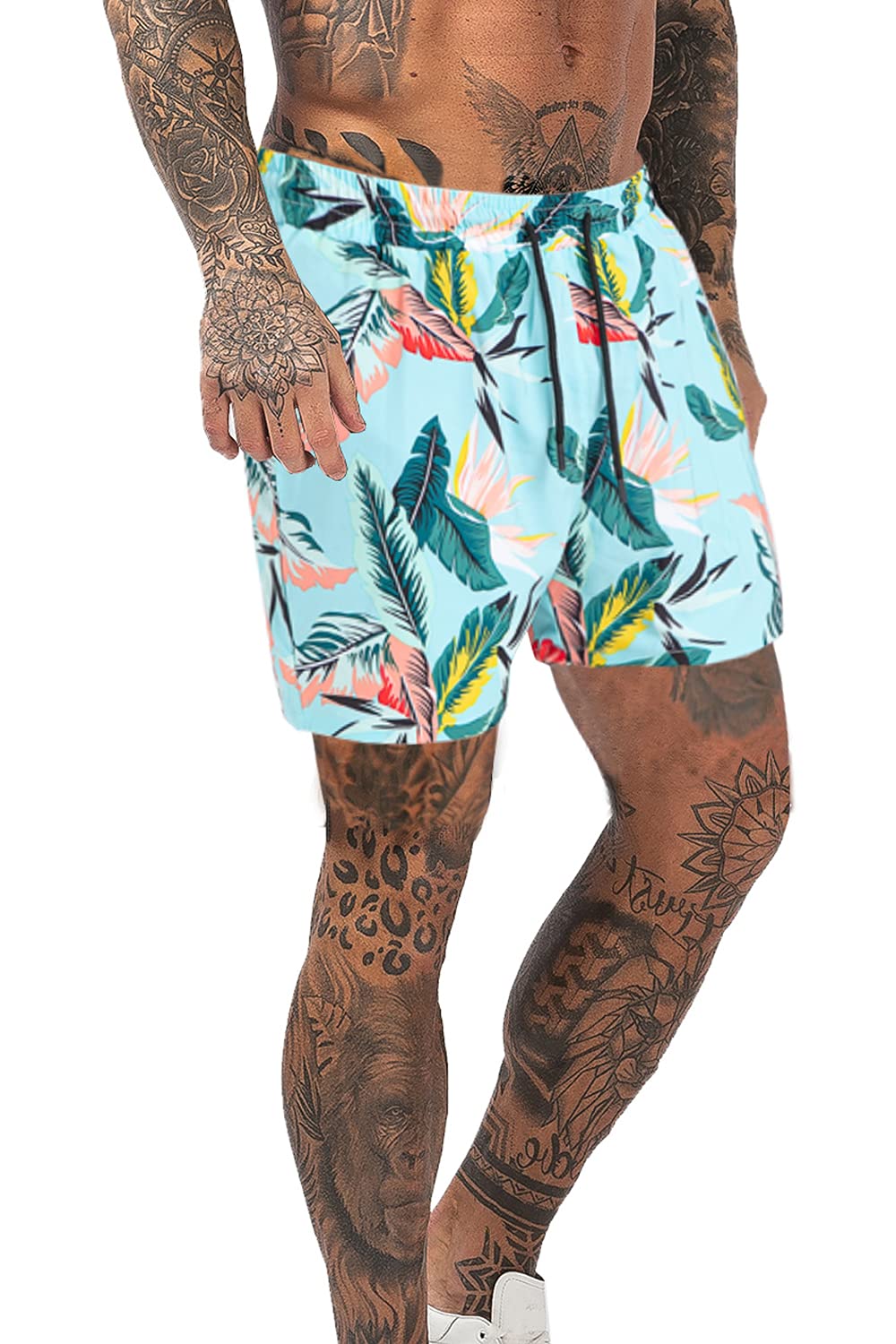 GINGTTO Men's Quick-Dry Swim Trunks with Mesh Lining - Comfortable Beach Shorts for Swimming, Surfing & Summer Vacation