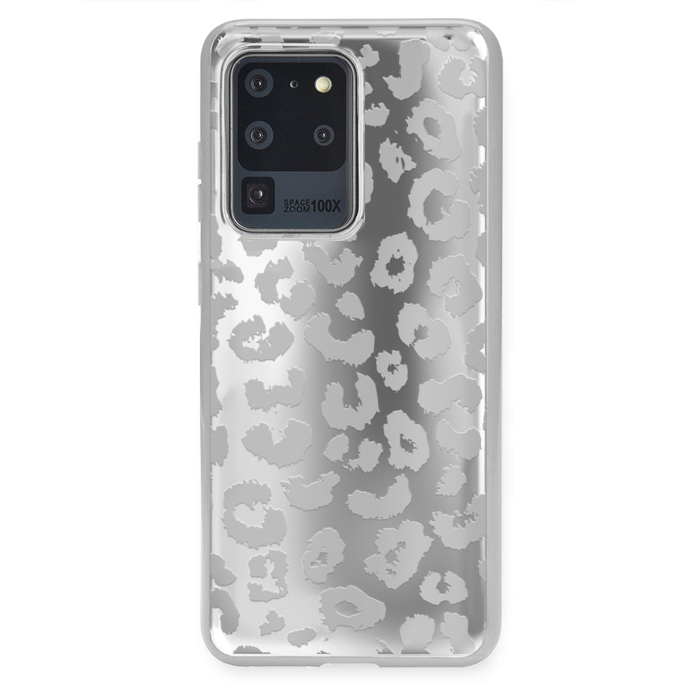 Samsung Phone Case - Chrome Leopard Design - Durable Protective Cover for Samsung Galaxy S21/S20/Note 20 - Stylish Accessory for Work, Travel & Everyday Use
