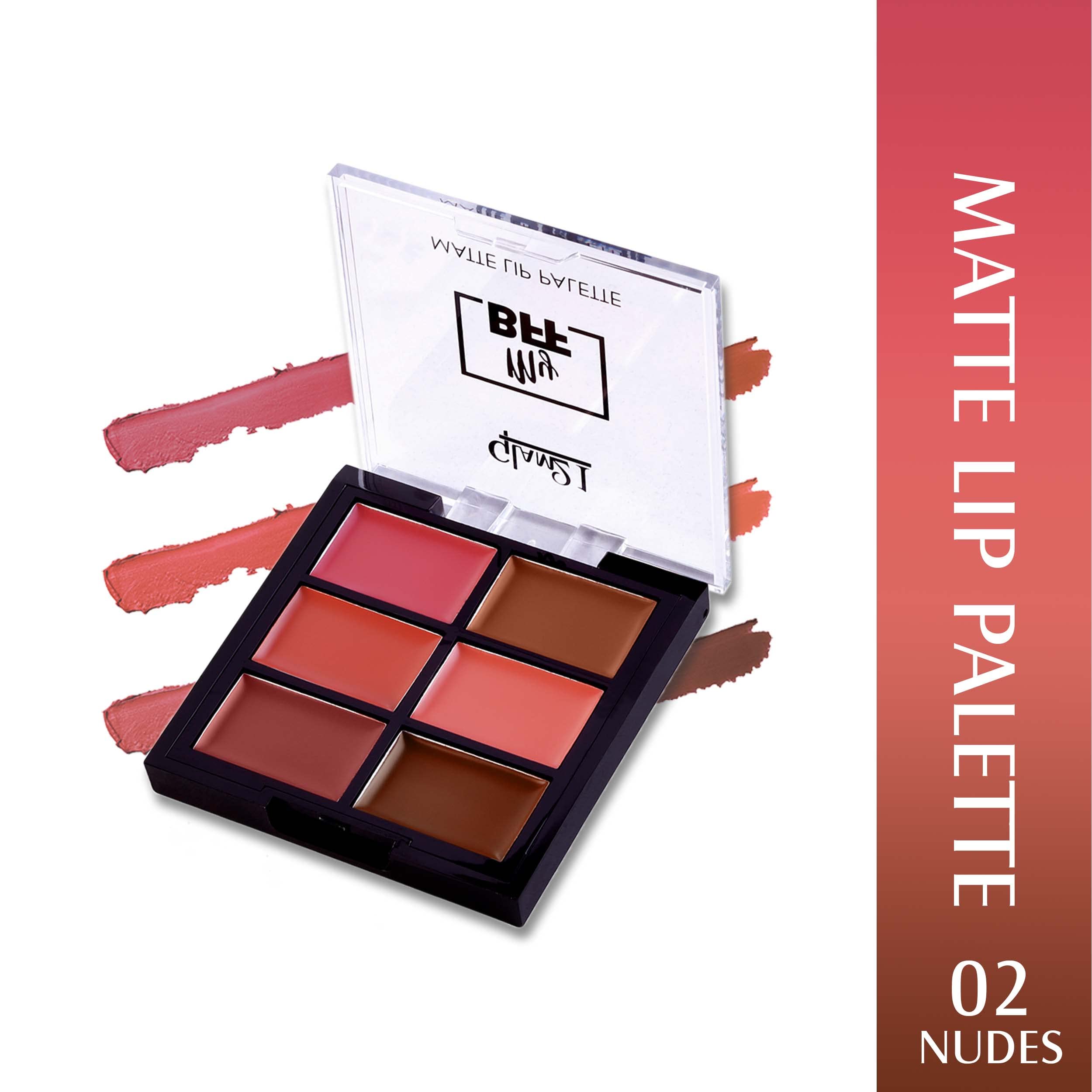 Glam21 My BFF Matte Lip Palette - 6 Long Lasting Lipstick Shades | Travel Size Creamy Matte Lipstick Set | Nudes-02 (9g) | Perfect for Everyday Wear, Parties & Special Occasions
