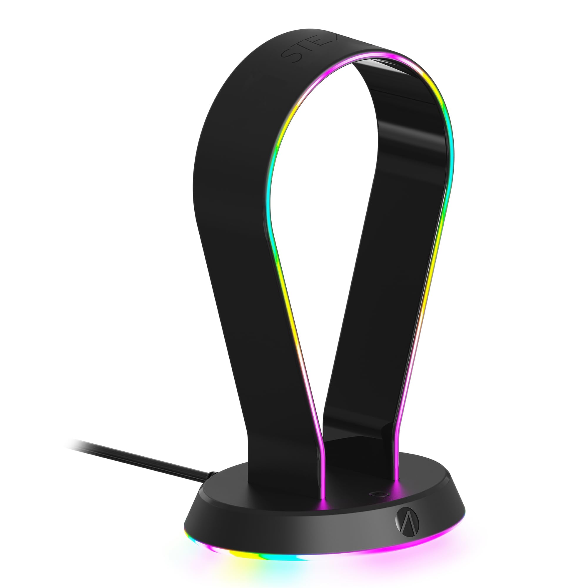 Stealth LED Gaming Headset Stand with RGB Lighting for PS5, PS4, Xbox, Nintendo Switch & PC - USB Powered Headphone Holder with Storage Base & 12 Color Modes - Perfect for Gaming Setup & Desk Organization