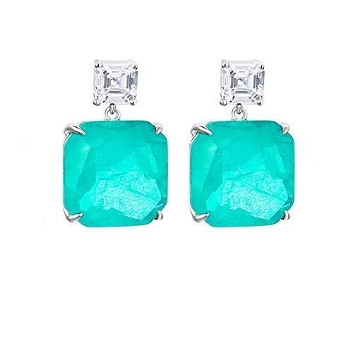 Luxury Paraiba Tourmaline Earrings for Women - S925 Sterling Silver High Imitation Jewelry - Perfect Gift for Her - Elegant for Parties, Weddings & Special Occasions