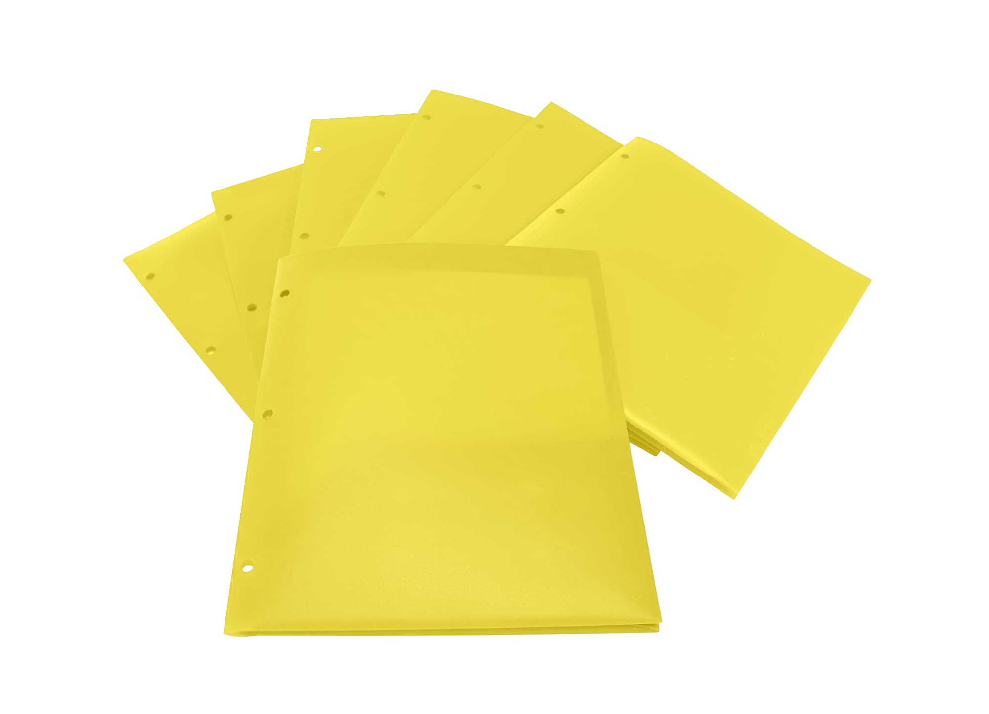 School Smart 2-Pocket Poly Folders with 3-Hole Punch - Yellow (Pack of 25) - Durable Plastic Folders for Classroom Organization, Homework, and Office Filing
